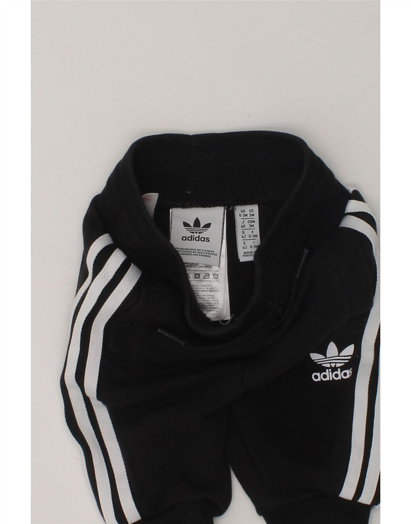 ADIDAS Baby Boys Joggers Tracksuit Trousers 0-3 Months Black Cotton | Vintage Adidas | Thrift | Second-Hand Adidas | Used Clothing | Messina Hembry 