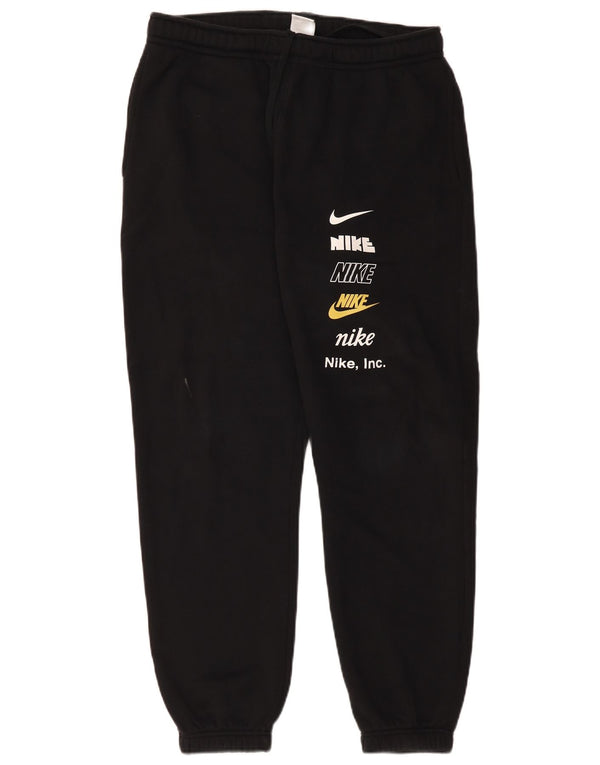 Nike Mens Graphic Tracksuit Trousers Joggers Large Black Cotton Sports