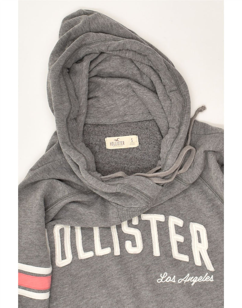 HOLLISTER Womens Graphic Hoodie Jumper UK 10 Small Grey Cotton | Vintage Hollister | Thrift | Second-Hand Hollister | Used Clothing | Messina Hembry 