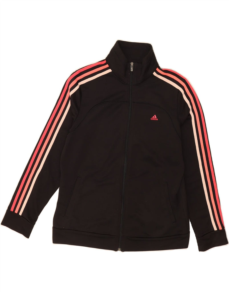 ADIDAS Womens Climalite Tracksuit Top Jacket UK 16/18 Large Black Vintage Adidas and Second-Hand Adidas from Messina Hembry 
