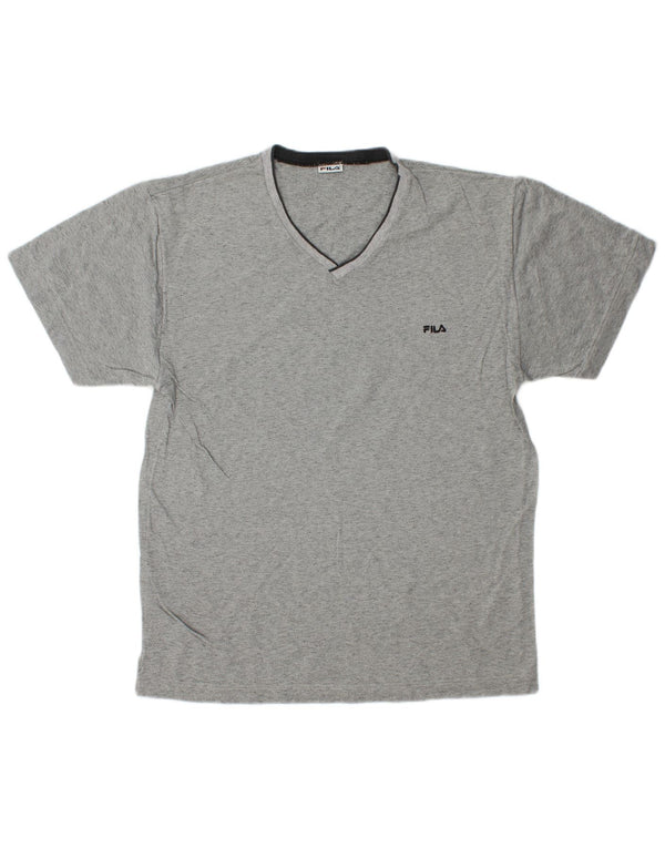 Fila Mens T-Shirt Top Medium Grey Cotton