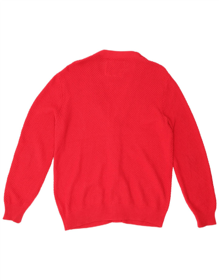 JACK WILLS Mens Cardigan Sweater Medium Red Cotton