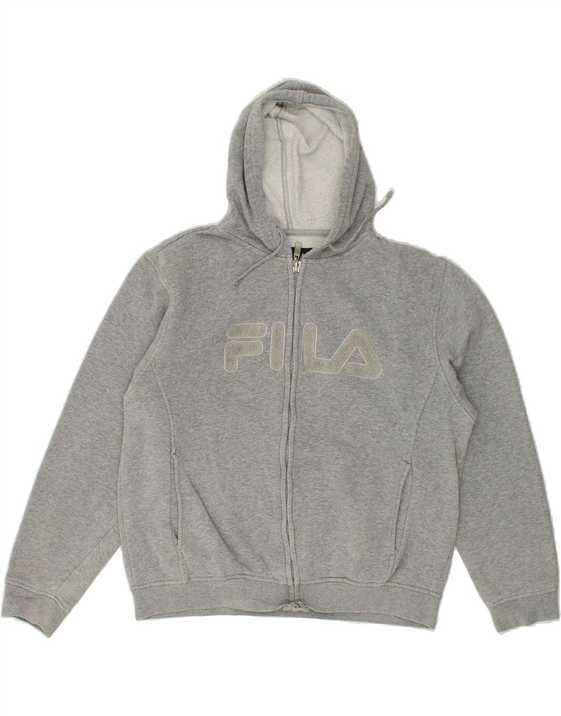 FILA Mens Zip Hoodie Sweater Large Grey Cotton | Vintage Fila | Thrift | Second-Hand Fila | Used Clothing | Messina Hembry 