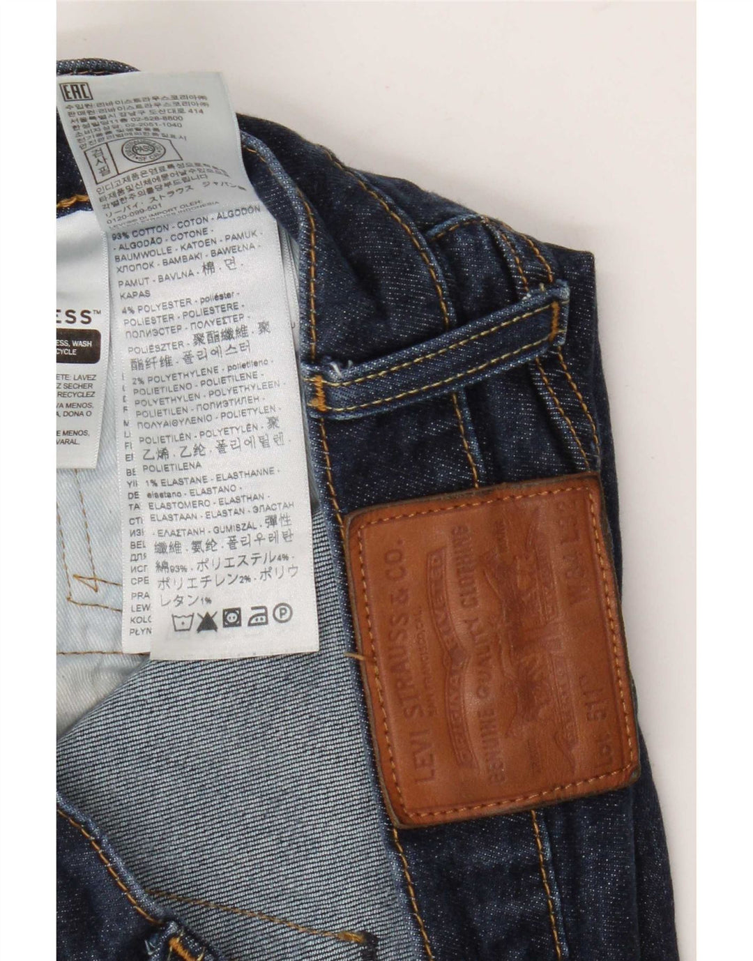 Levi's Mens 511 Slim Jeans W34 L32 Navy Blue Cotton