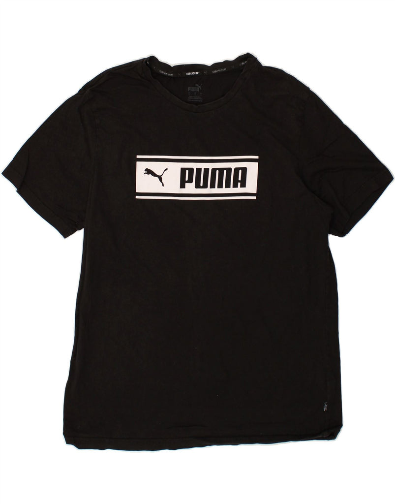 PUMA Mens Graphic T-Shirt Top Large Black Cotton | Vintage Puma | Thrift | Second-Hand Puma | Used Clothing | Messina Hembry 