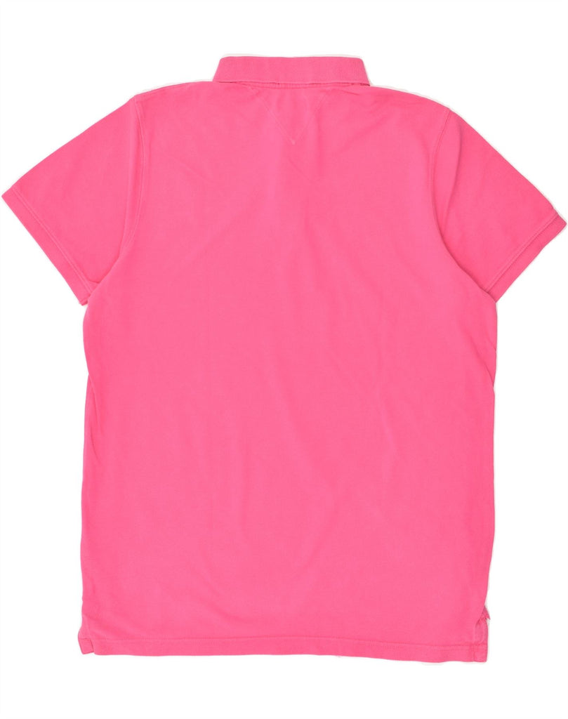 TOMMY HILFIGER Mens Slim Polo Shirt 2XL Pink Cotton | Vintage Tommy Hilfiger | Thrift | Second-Hand Tommy Hilfiger | Used Clothing | Messina Hembry 