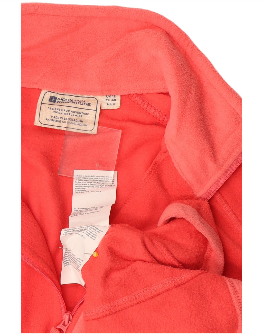Mountain Warehouse Womens Zip Neck Fleece Jumper UK 12 Medium Orange