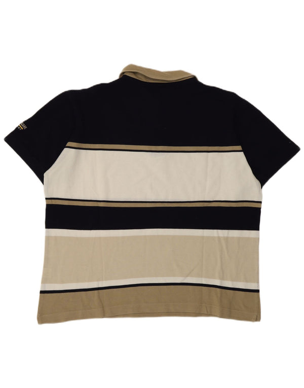 Navigare Mens Polo Shirt Large Multicoloured Striped Cotton
