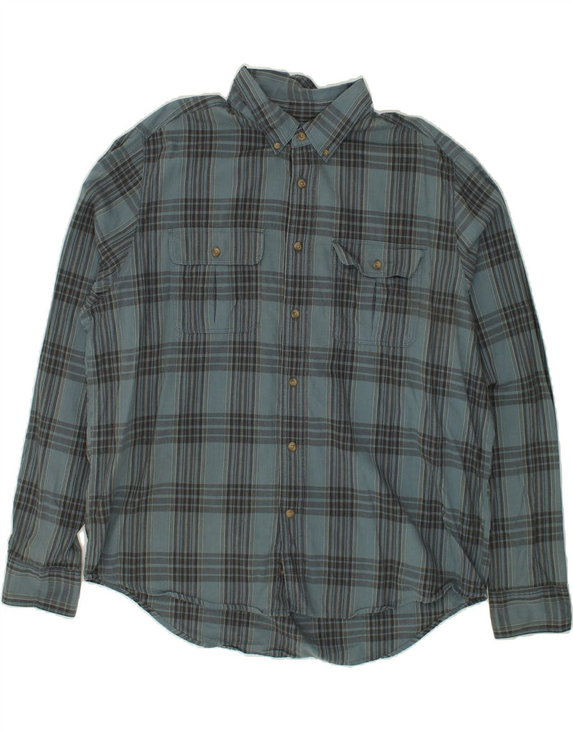 EDDIE BAUER Mens Shirt 2XL Grey Check Cotton | Vintage Eddie Bauer | Thrift | Second-Hand Eddie Bauer | Used Clothing | Messina Hembry 