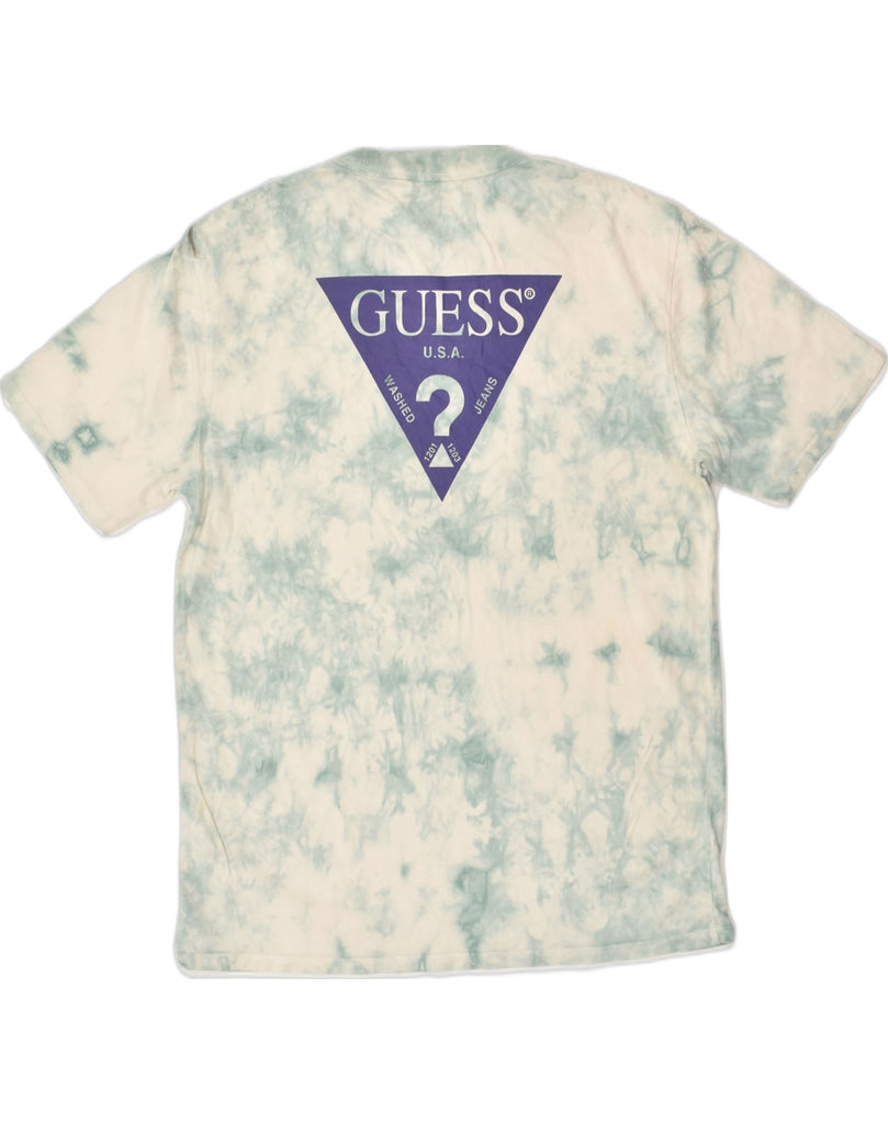 GUESS Mens Los Angeles Graphic T-Shirt Top Small Off White Tie Dye Cotton | Vintage Guess | Thrift | Second-Hand Guess | Used Clothing | Messina Hembry 