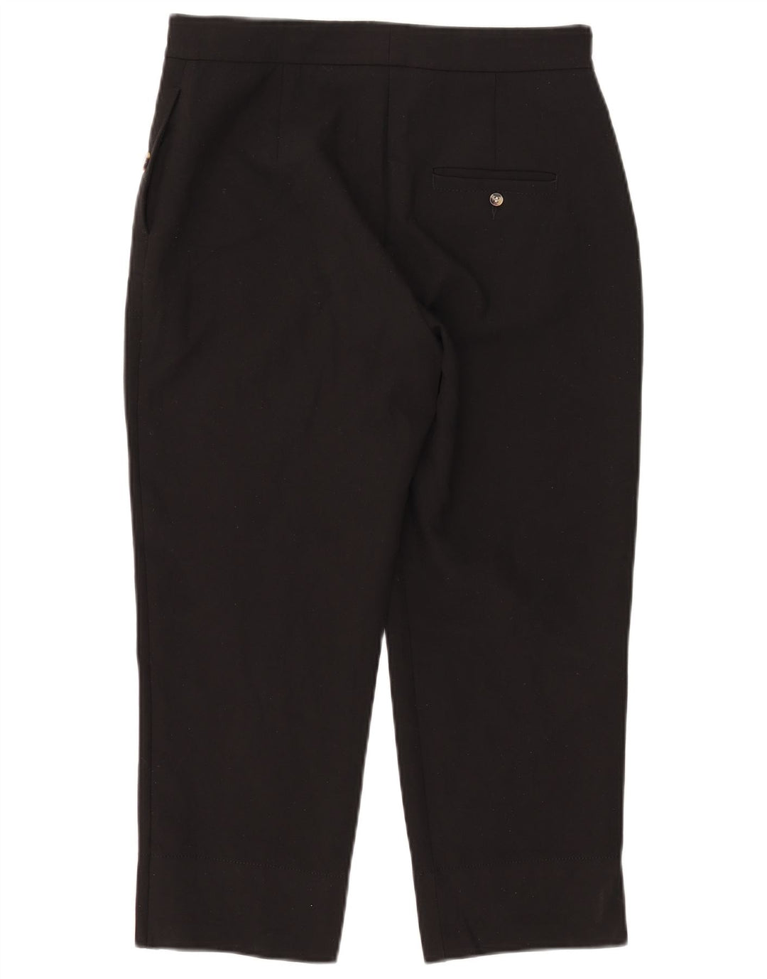 Marks & Spencer Womens Straight Cropped Trousers UK 12 Medium W31 L23 Black