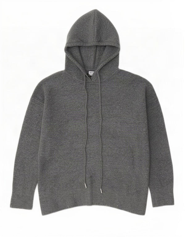 Zara Womens Hooded Oversized Jumper Sweater UK 10 Small Grey Polyester