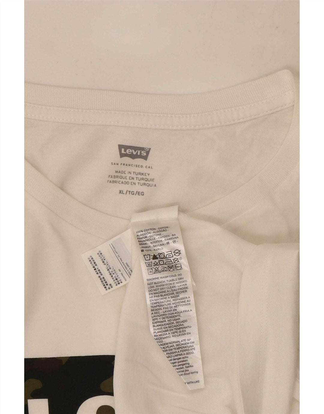 Levi's Mens Graphic T-Shirt Top XL White Cotton