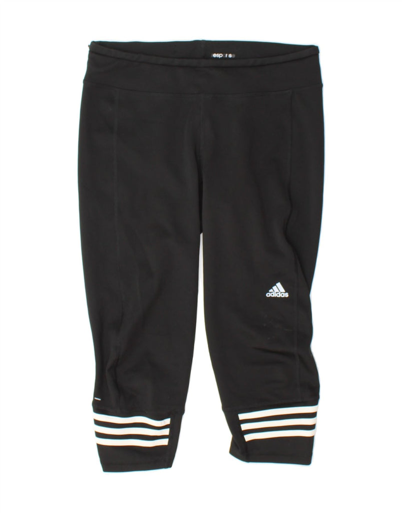 ADIDAS Womens Climalite Capri Leggings UK 12/14 Medium Black Vintage Adidas and Second-Hand Adidas from Messina Hembry 