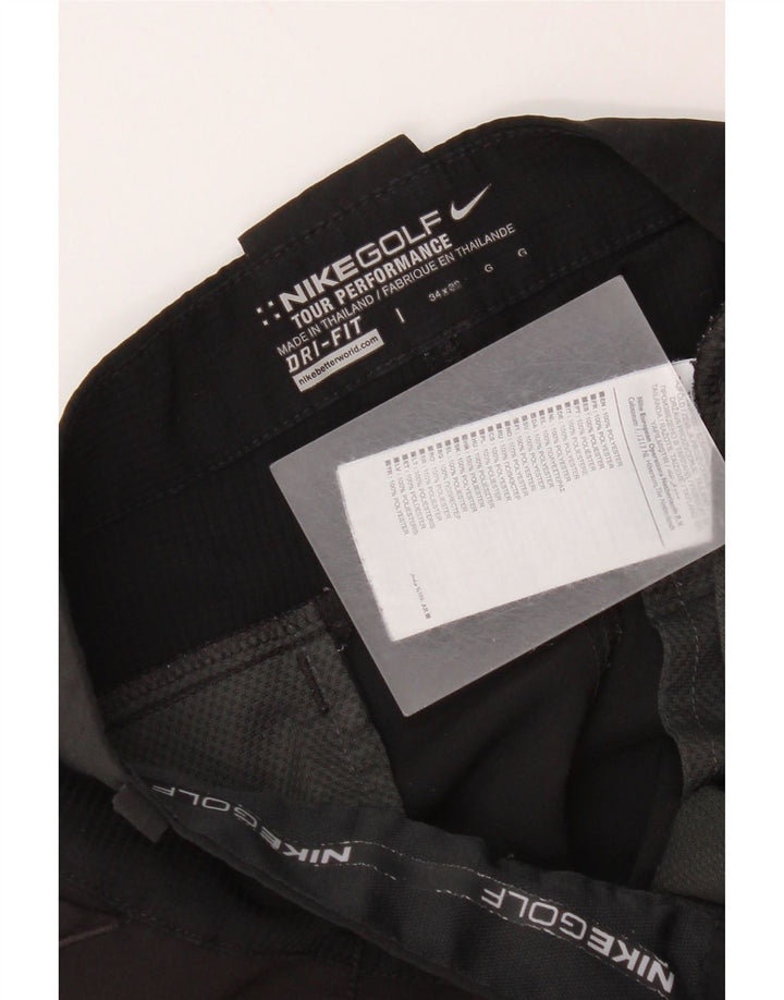 Nike Mens Dri Fit Slim Chino Trousers W34 L30 Black Polyester