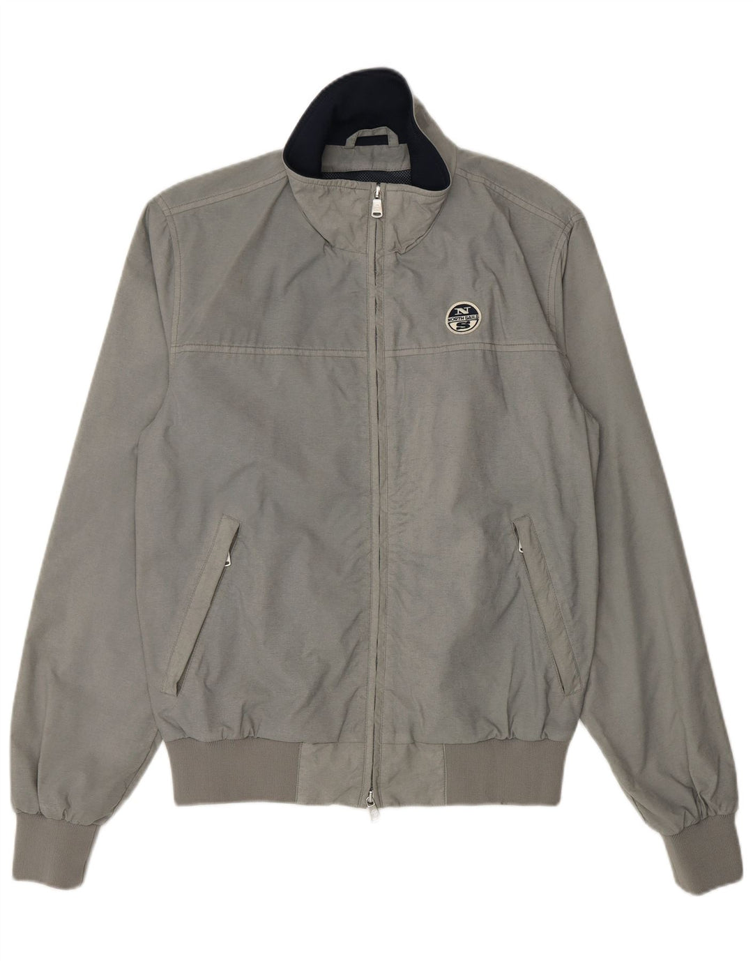 North Sails Mens Bomber Jacket UK 38 Medium Grey Nylon