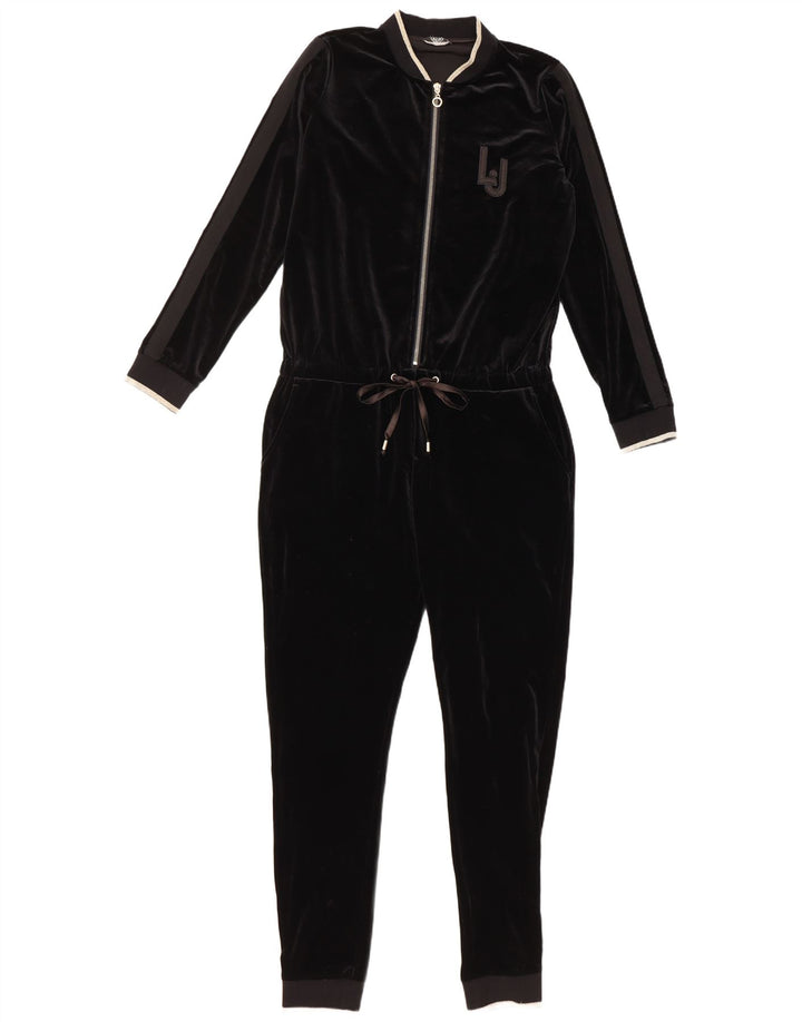 Liu Jo Womens Long Sleeve Velvet Jumpsuit UK 14 Medium  Black