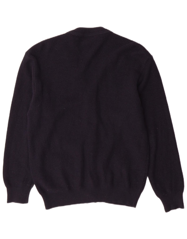 Malagrida Womens Cardigan Sweater UK 14 Medium Navy Blue Wool