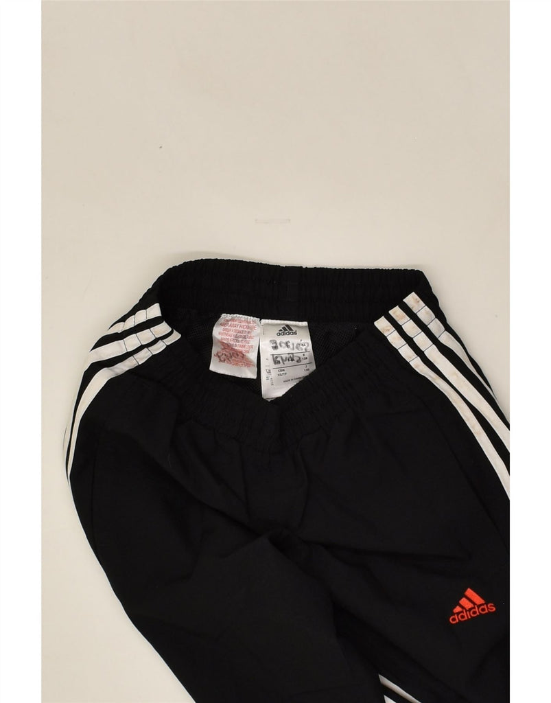 ADIDAS Boys Tracksuit Trousers 7-8 Years Black Polyester | Vintage Adidas | Thrift | Second-Hand Adidas | Used Clothing | Messina Hembry 