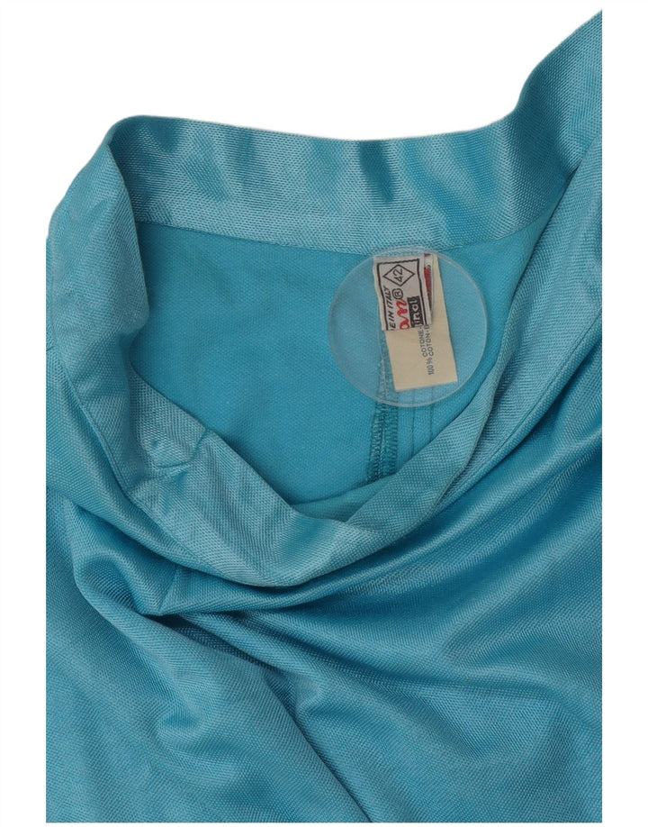 Vintage Womens Pencil Skirt IT 42 Medium W26 Blue Cotton