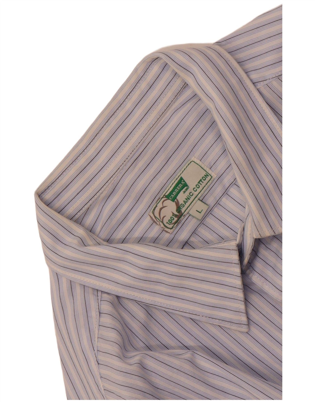 Carrera Mens Shirt Large Blue Striped Cotton