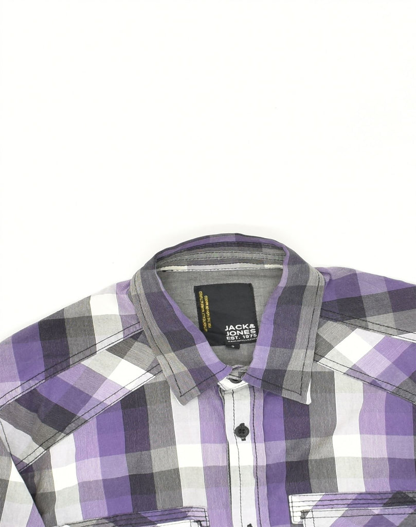 JACK & JONES Mens Shirt Small Purple Check Cotton | Vintage Jack & Jones | Thrift | Second-Hand Jack & Jones | Used Clothing | Messina Hembry 