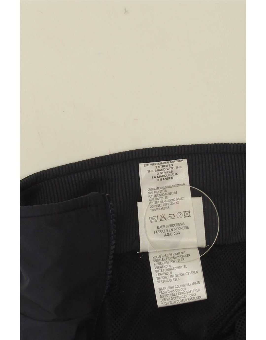 Adidas Mens Tracksuit Top Jacket UK 38/40 Medium Navy Blue Polyester