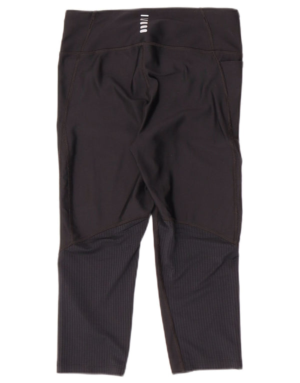 Under Armour Womens Heat Gear Capri Leggings UK 12 Medium Black Synthetic