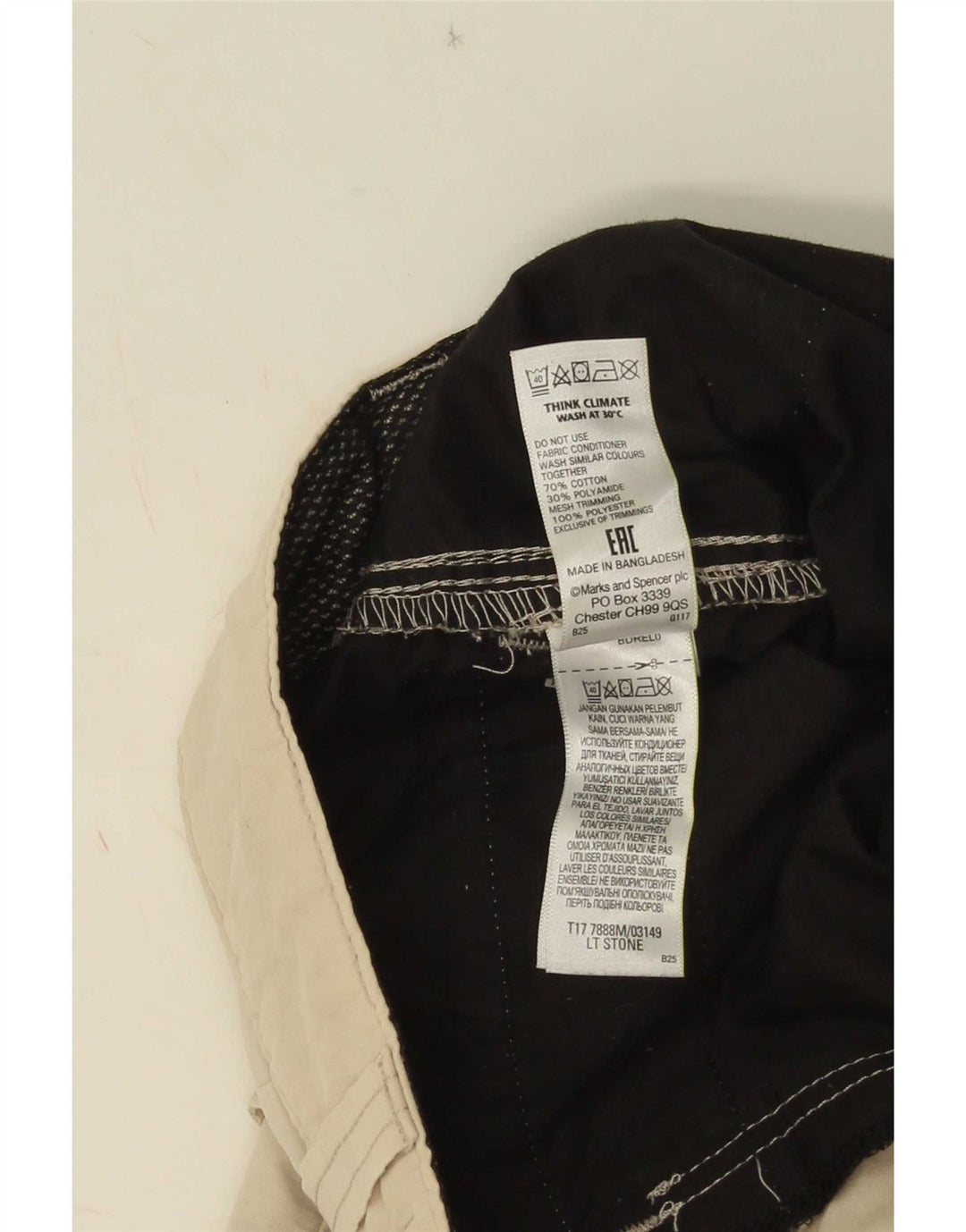 Marks & Spencer Mens Cargo Shorts W32 Medium Beige Cotton