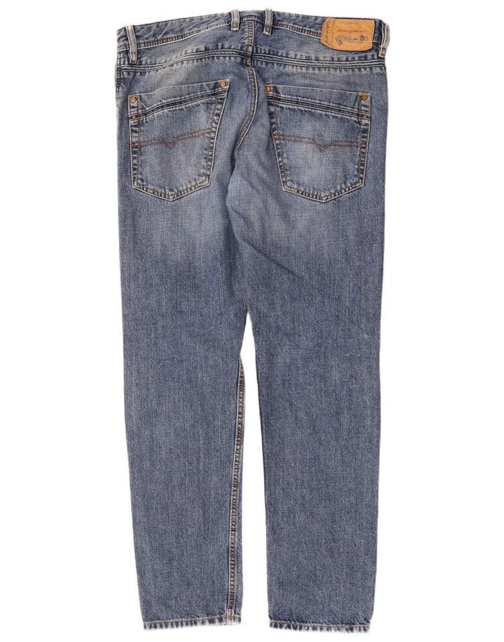 Diesel Mens Krayver Regular Slim Jeans W32 L30 Blue Cotton