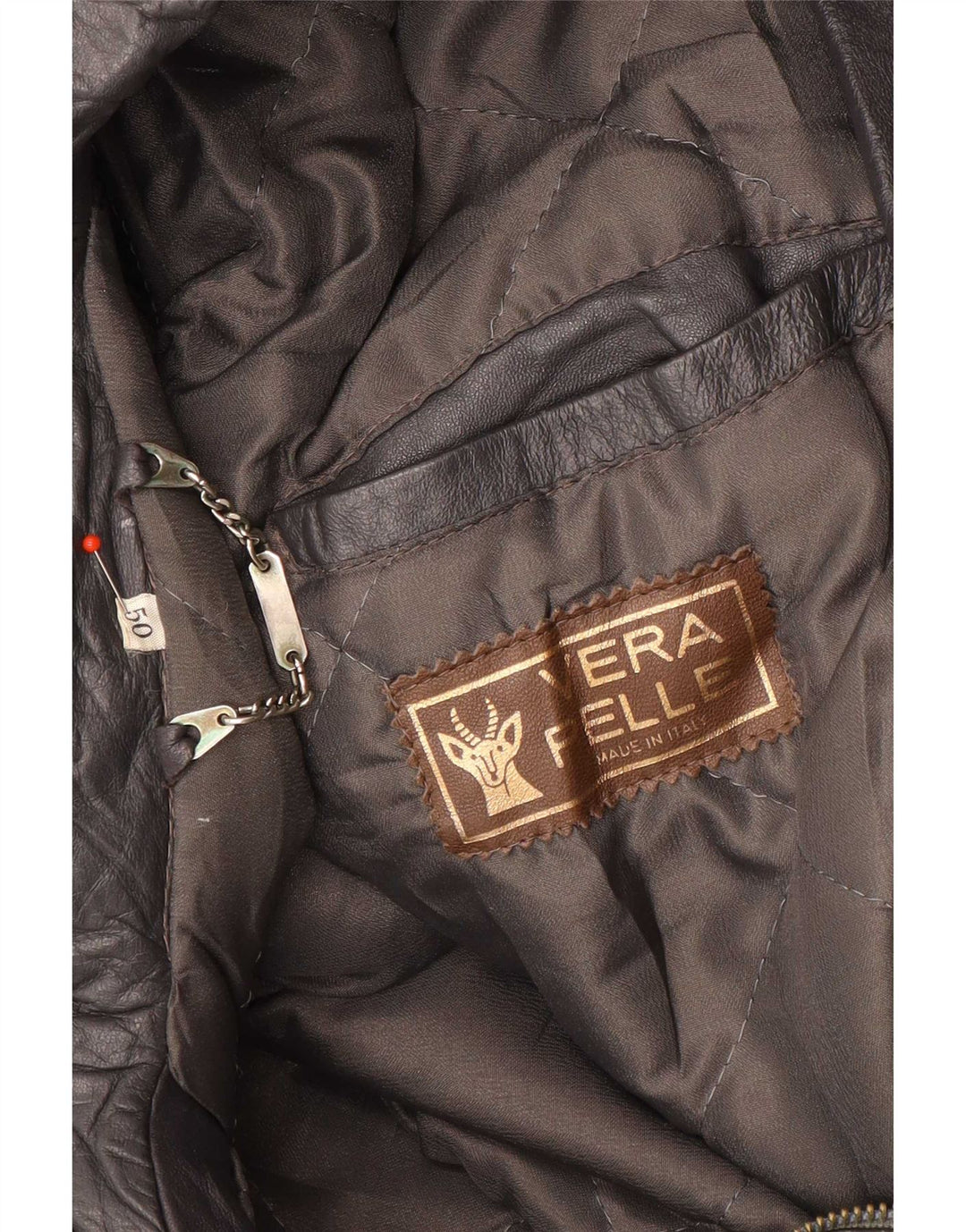 Vintage Mens Leather Jacket IT 50 Large Brown