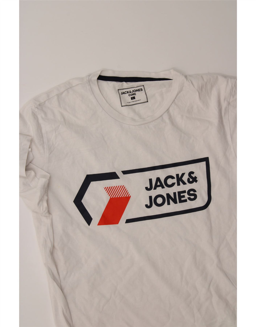 JACK & JONES Mens Graphic T-Shirt Top Large White Cotton Vintage Jack & Jones and Second-Hand Jack & Jones from Messina Hembry 