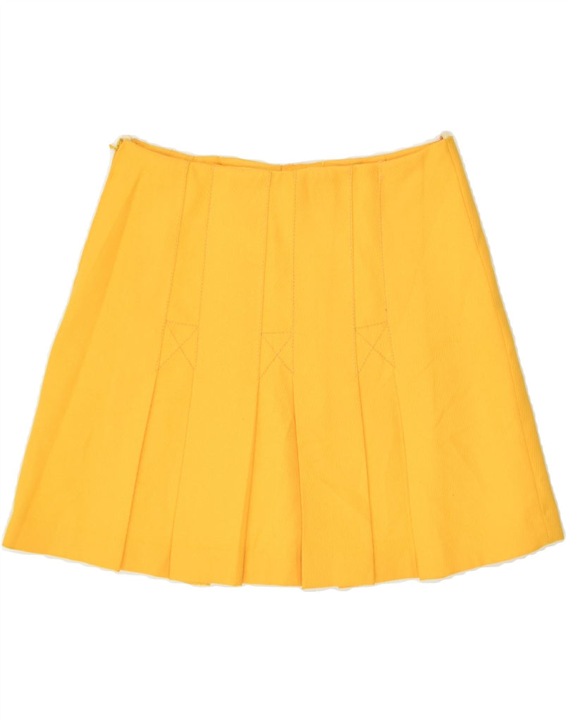 TREVIRA Womens A-Line Skirt Small W28 Yellow Polyester | Vintage Trevira | Thrift | Second-Hand Trevira | Used Clothing | Messina Hembry 