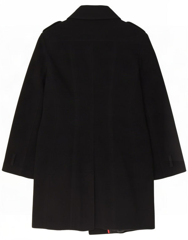Tommy Hilfiger Womens Military Overcoat US 12 Large Black Wool