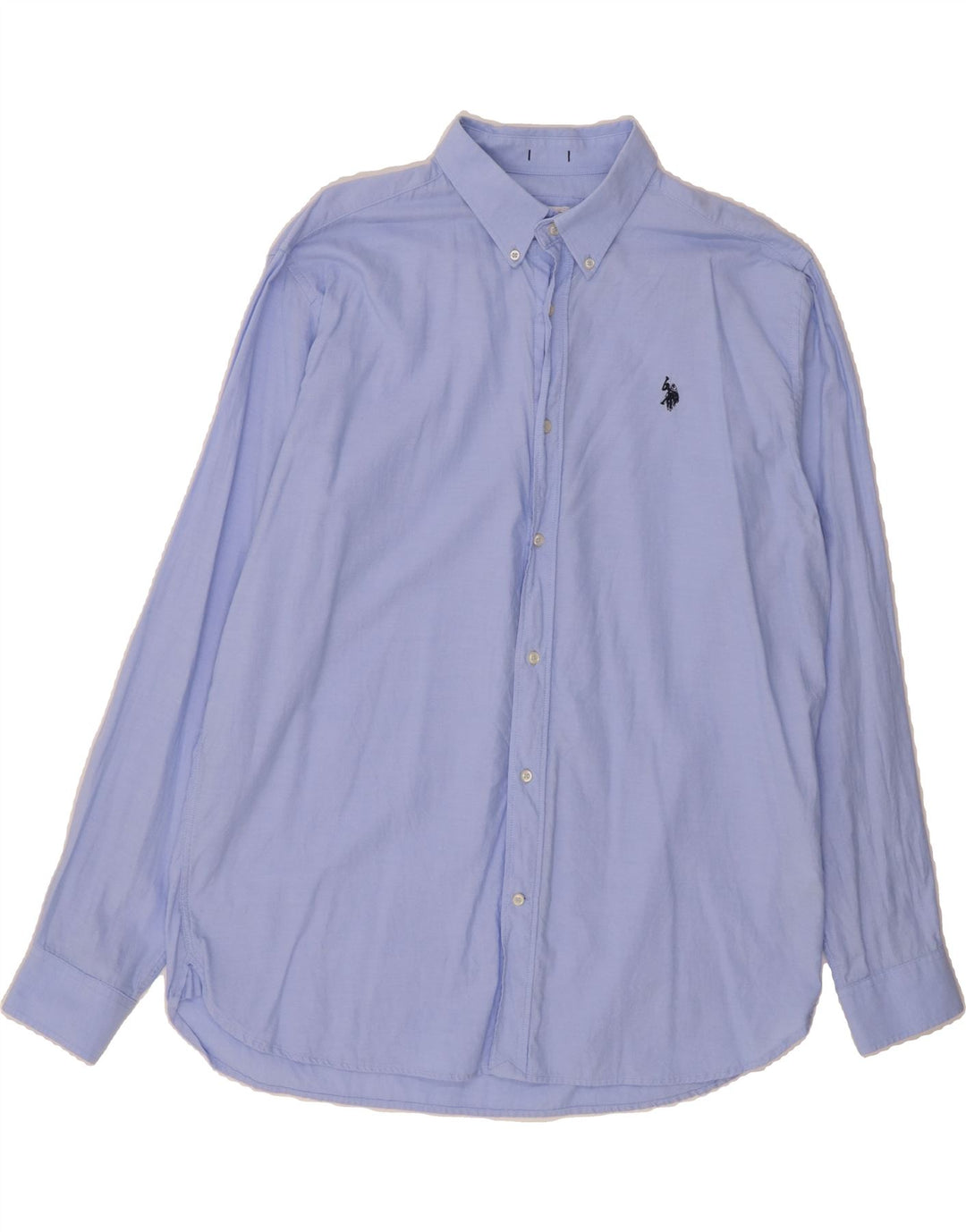 U.S. POLO ASSN. Mens Regular Fit Shirt 2XL Blue Cotton Vintage U.S. Polo Assn. and Second-Hand U.S. Polo Assn. from Messina Hembry 