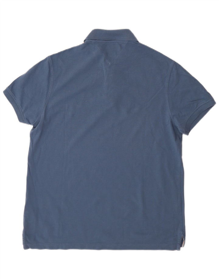 TOMMY HILFIGER Mens Regular Fit Polo Shirt Small Blue Cotton
