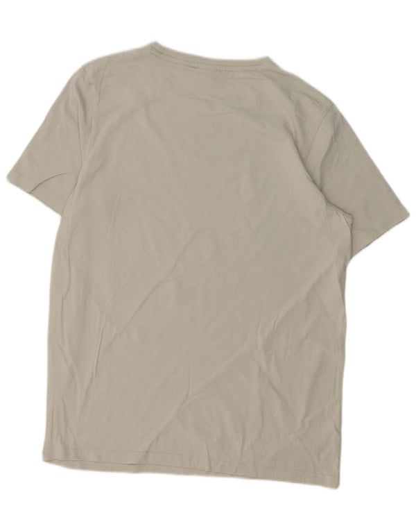 Bear Mens Graphic T-Shirt Top Medium Grey Cotton