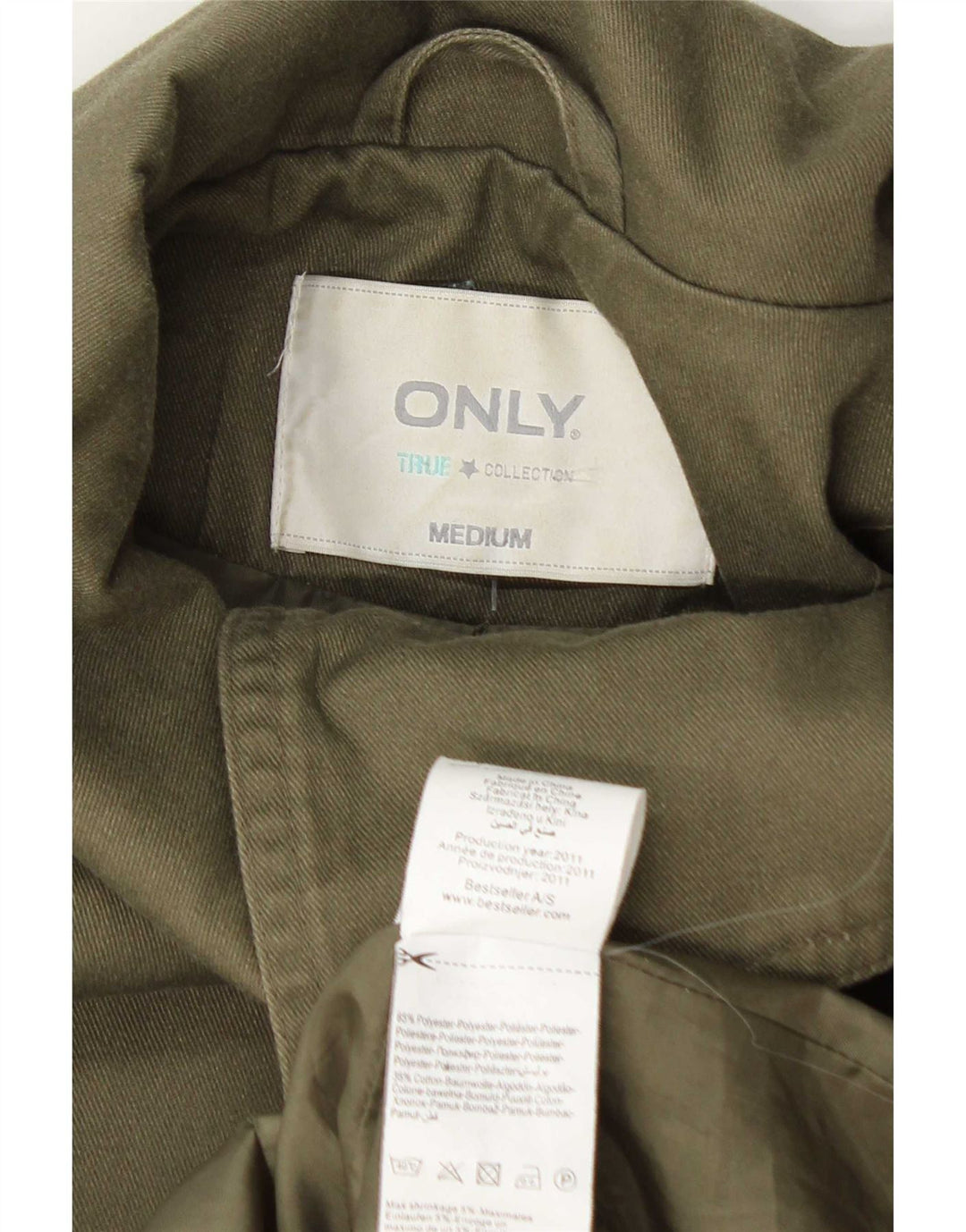 Only Womens Bomber Jacket UK 12 Medium Green Polyester