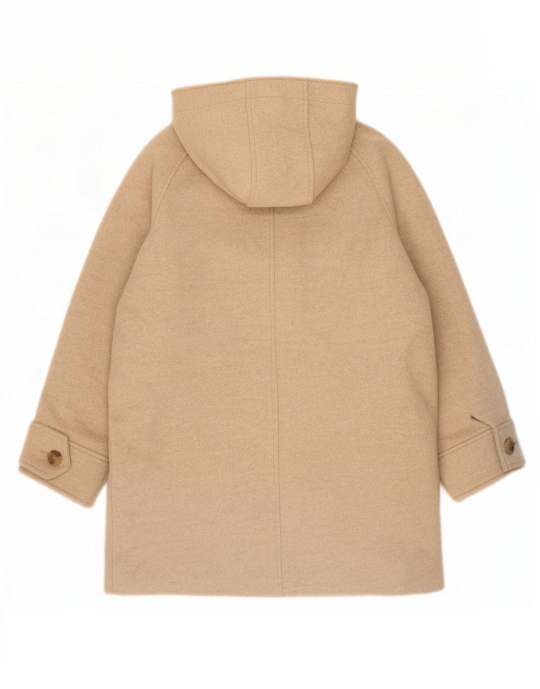 Marks & Spencer Womens Hooded Duffle Coat UK 14 Large Beige Polyester