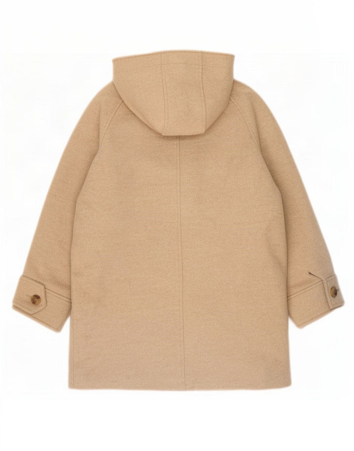 Marks & Spencer Womens Hooded Duffle Coat UK 14 Large Beige Polyester