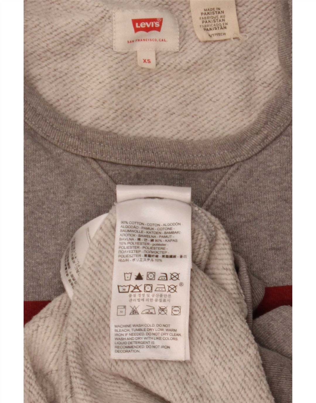 Levi's Mens Graphic Sweatshirt Jumper XS Grey Cotton