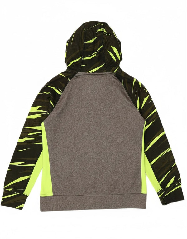 Russell Athletic Boys Hoodie Jumper 10-11 Years Large Grey Colourblock