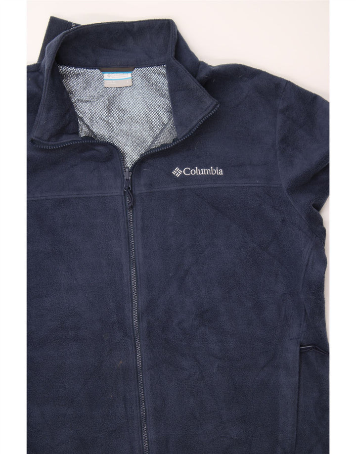 COLUMBIA Mens Fleece Jacket UK 40 Large Navy Blue Polyester