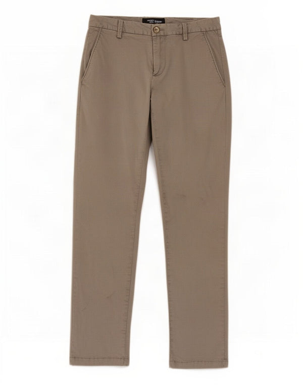 Gas Mens Straight Chino Trousers W29 L29 Grey Geometric