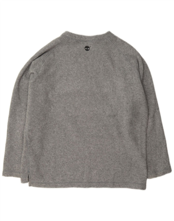 Timberland Mens Fleece Jumper Large Grey Flecked Polyester