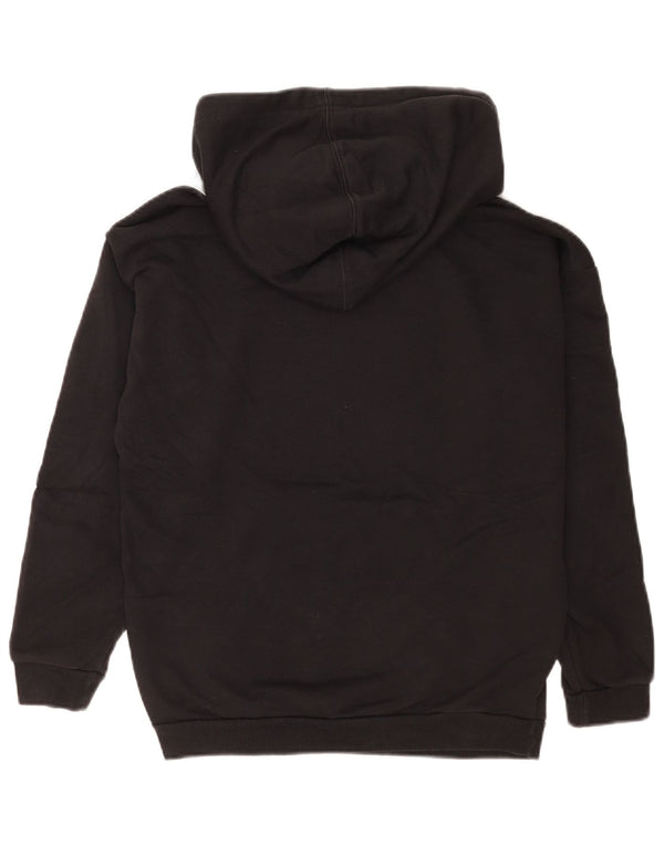 Adidas Womens Graphic Oversized Hoodie Jumper UK 8 Small Black Colourblock