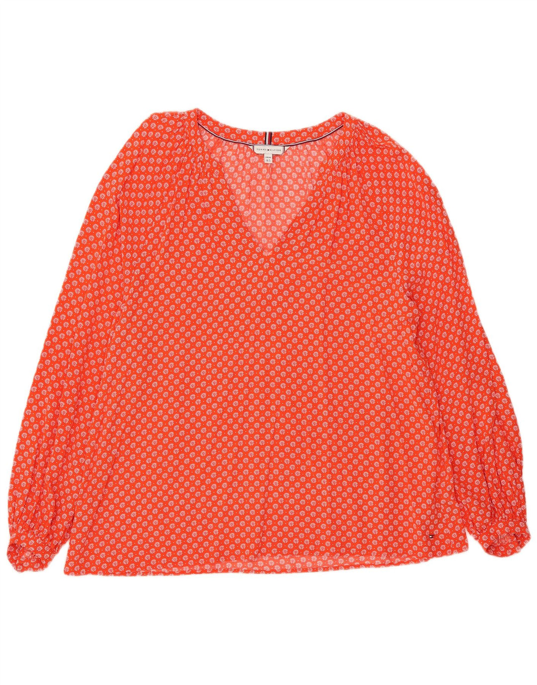 Tommy Hilfiger Womens Long Sleeve Blouse Top UK 12 Medium Red Floral