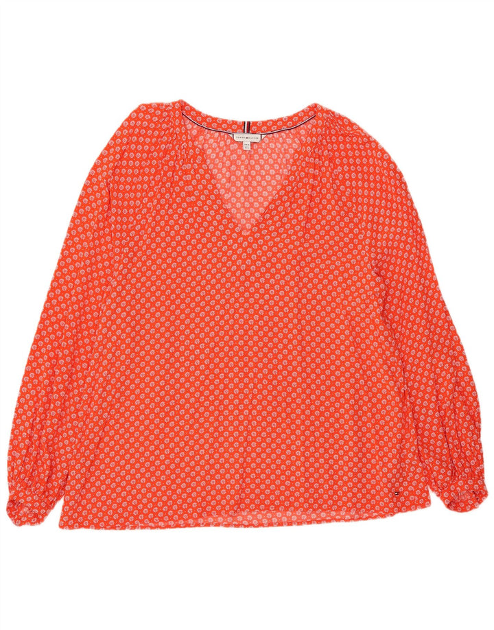 Tommy Hilfiger Womens Long Sleeve Blouse Top UK 12 Medium Red Floral