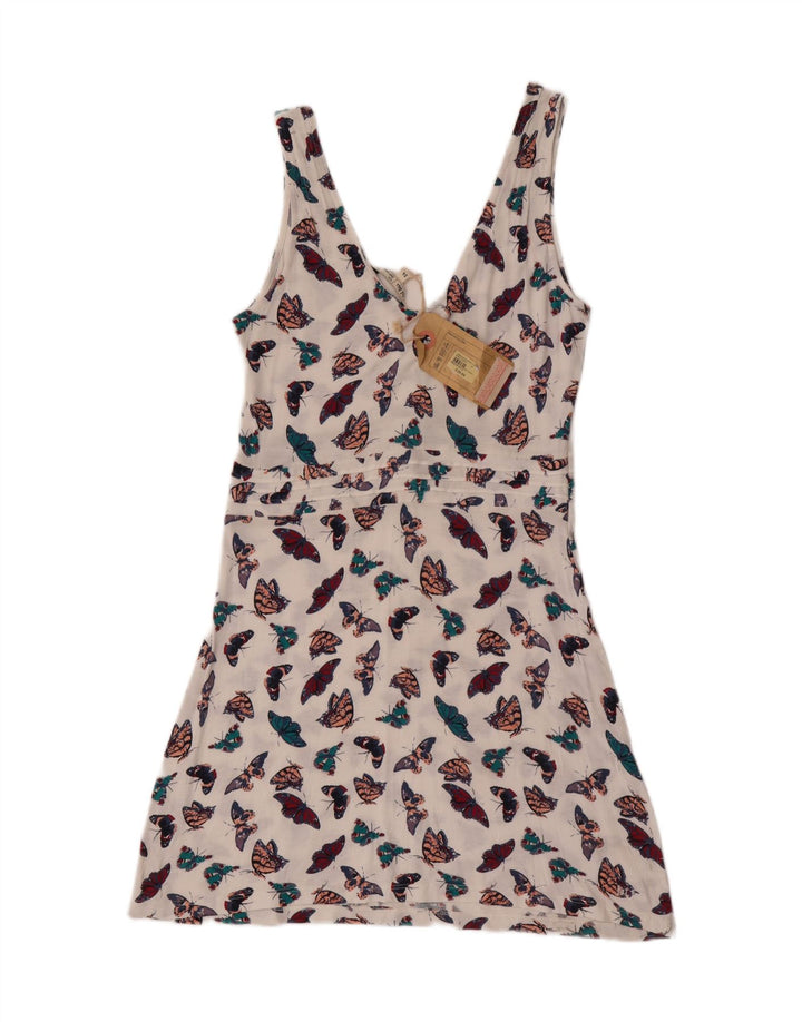 Fat Face Womens Sundress UK 14 Medium  White Viscose Butterfly