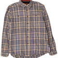 Boston Mens Flannel Shirt Large Off White Check Cotton